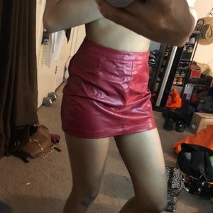 Burgundy leather Charlotte Russe Skirt